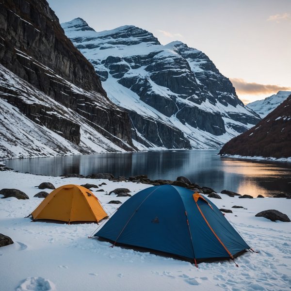 Quels sont les équipements nécessaires pour un camping en région de fjords en hiver?