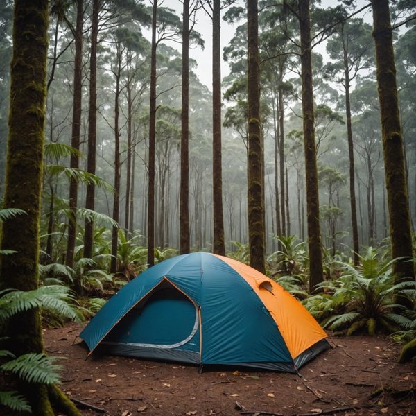 Quels sont les équipements indispensables pour un camping en région de forêt subtropicale en hiver?